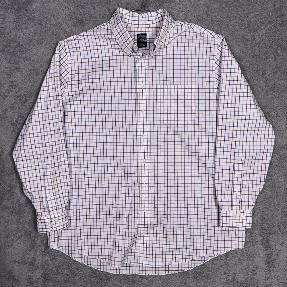 Brooks Brothers Shirt Mens 18.5 36/37 White Supima Cotton Dress Button Down USA